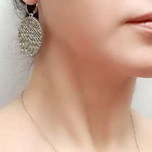 Labirent desenli orijinal küpe